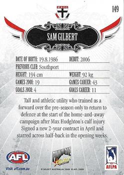 2009 Select AFL Pinnacle #149 Sam Gilbert Back